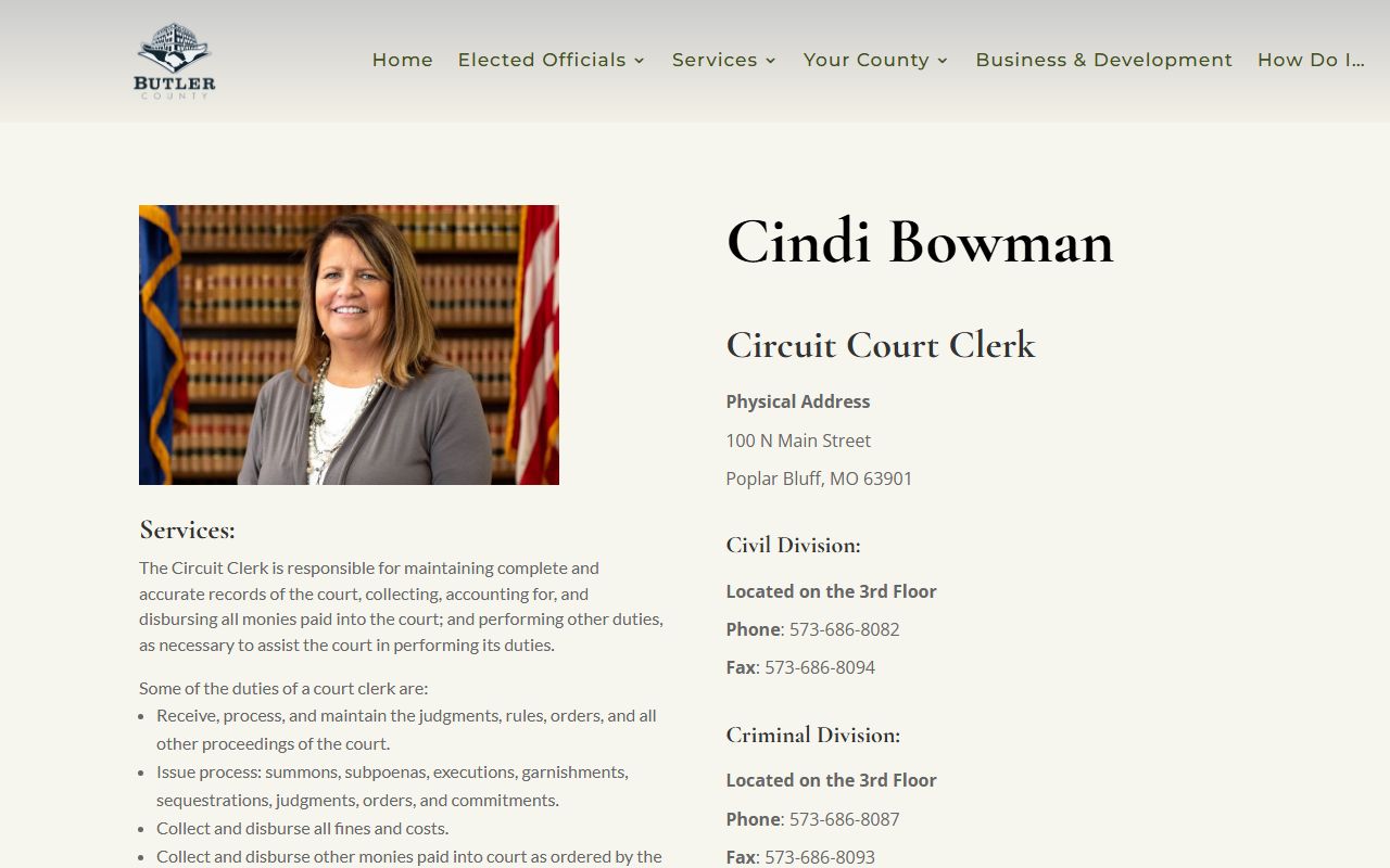 Butler County court records after jail arrest Case.net page